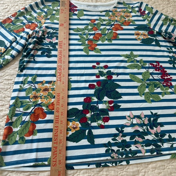 Talbots Tee Shirt Top Women's Plus 2XP Sleeve 3/4 Top Cotton Stretch Floral NWT - Picture 11 of 12
